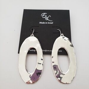 E&L Israel Sterling Silver Electroform Drop Earrings